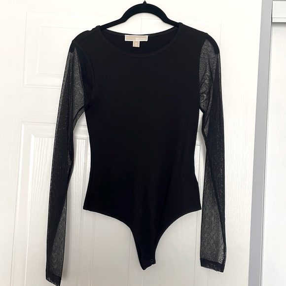 Michael Kors Tops - MICHAEL KORS Black Long Sleeve Bodysuit
